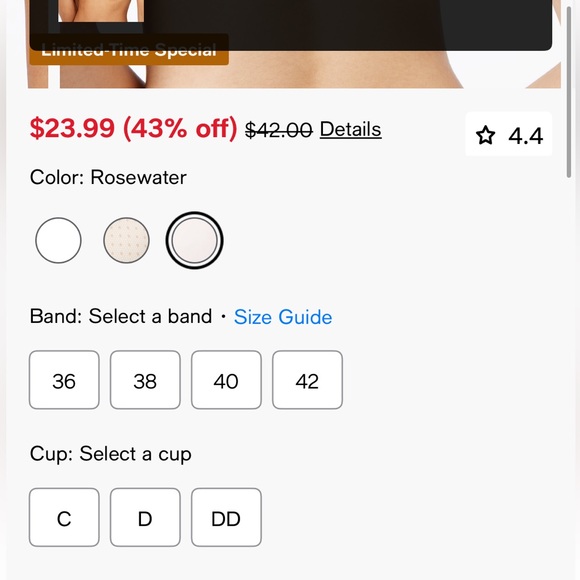 Olga NWT White Luxury Lift Full Figure Underwire Bra 35063 38C - Picture 5 of 6